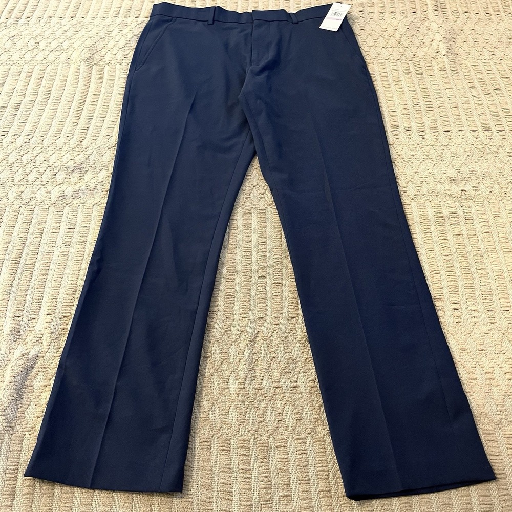 NWT Perry Ellis Men Premium Navy Tech+Suit Pant Stretch 32x30 Moisture Wick‎